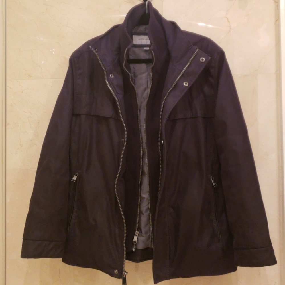 MEN'S BLACK ANDREW MARC NEW YORK COAT JACKET